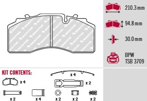 Brake pads (1axle) BPW TSB 3709