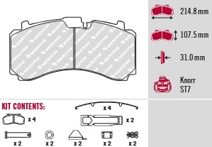 Brake pads (1axle) Knorr ST7