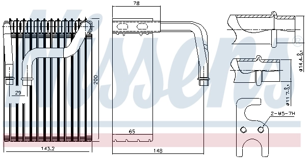 Evaporator, air conditioning