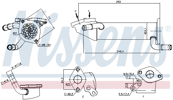 Cooler, exhaust gas recirculation