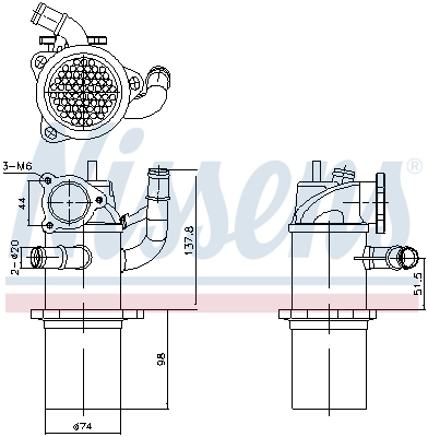 Cooler, exhaust gas recirculation