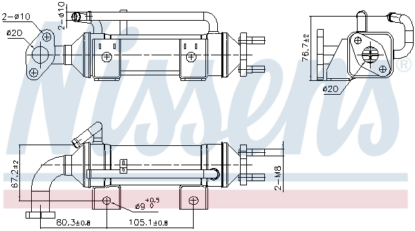 Cooler, exhaust gas recirculation