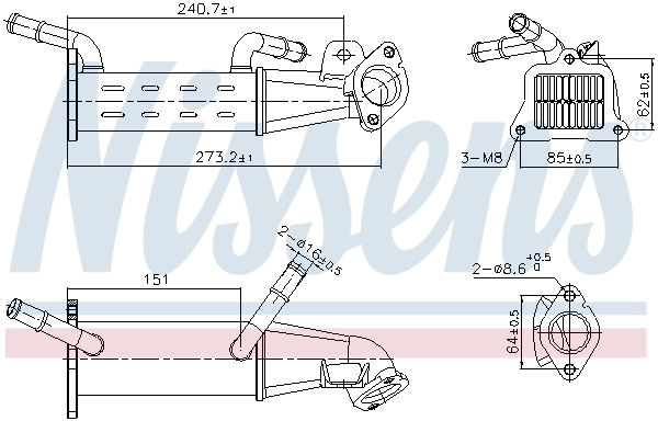Cooler, exhaust gas recirculation