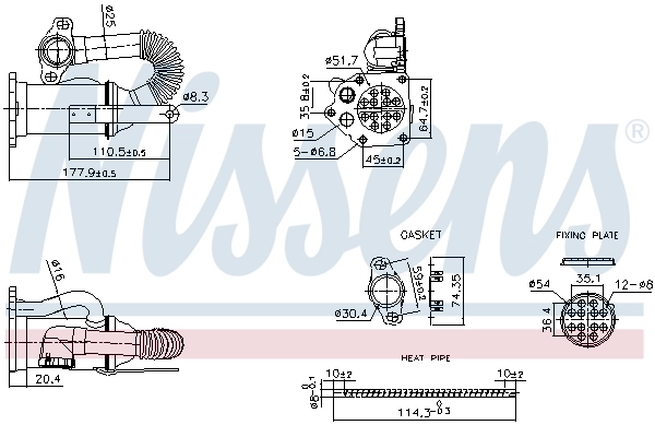 Cooler, exhaust gas recirculation
