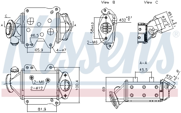 Cooler, exhaust gas recirculation