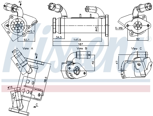 Cooler, exhaust gas recirculation