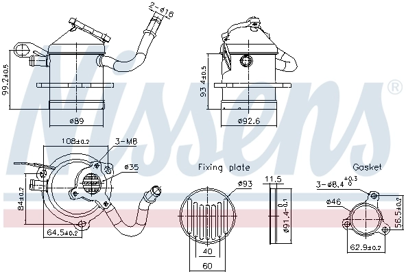 Cooler, exhaust gas recirculation
