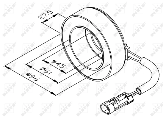 Coil, magnetic clutch (compressor)