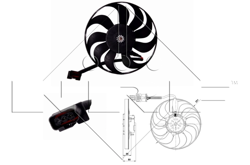 Fan, engine cooling