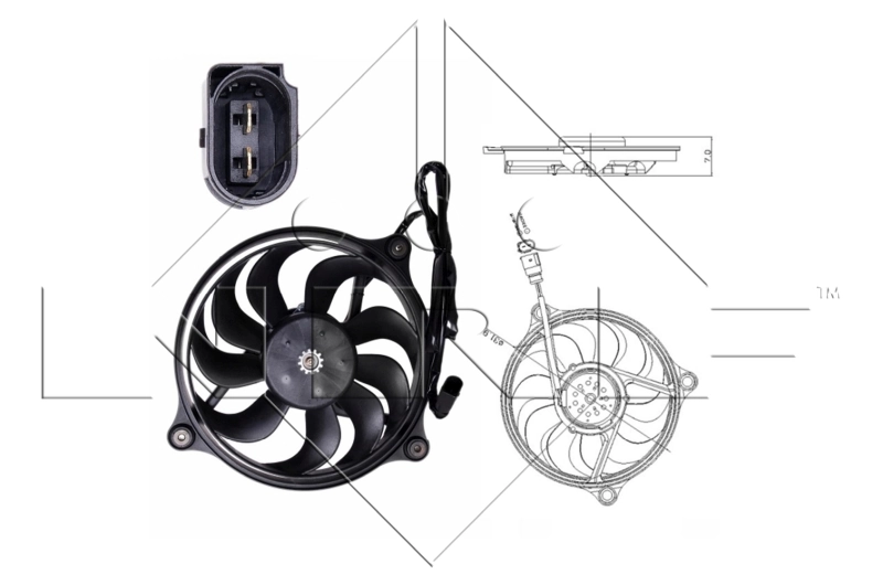 Fan, engine cooling