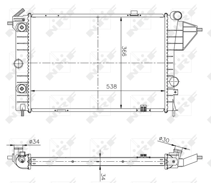 Radiator, engine cooling