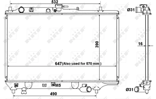 Radiator, engine cooling