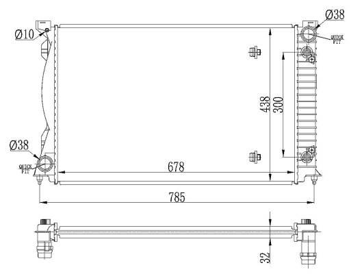 Radiator, engine cooling