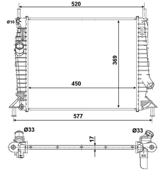 Radiator, engine cooling