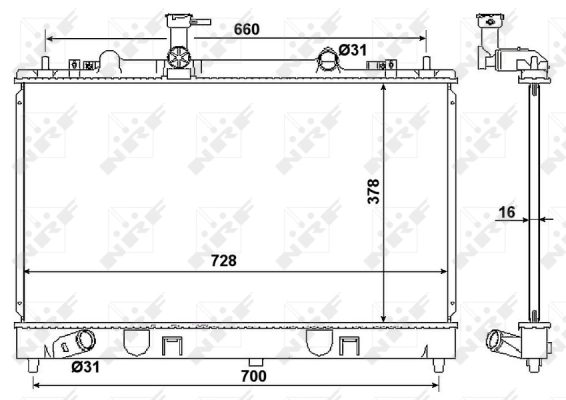 Radiator, engine cooling