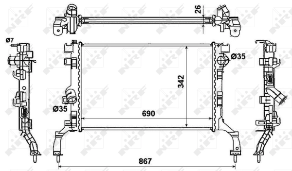 Radiator, engine cooling