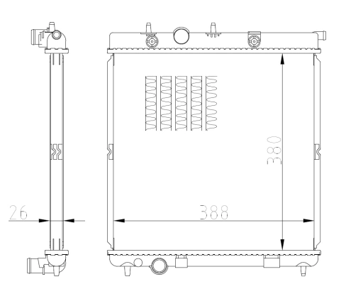 Radiator, engine cooling