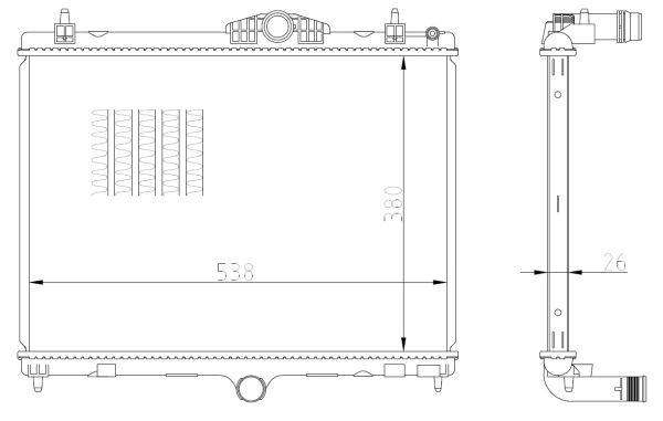 Radiator, engine cooling