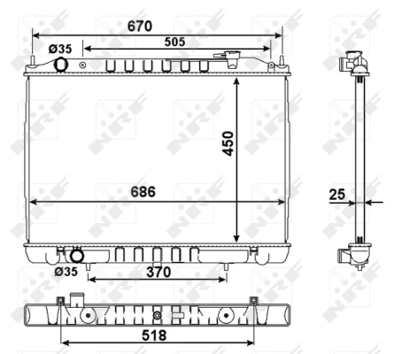 Radiator, engine cooling