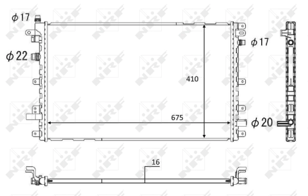 Radiator, traction battery