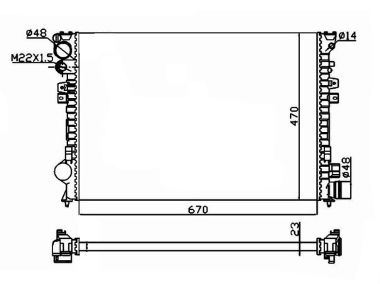 Radiator, engine cooling