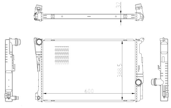 Radiator, engine cooling