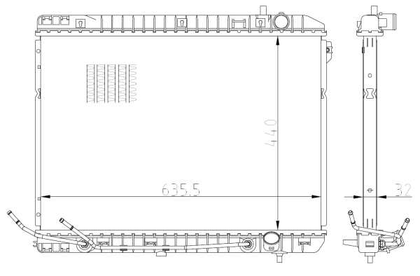 Radiator, engine cooling