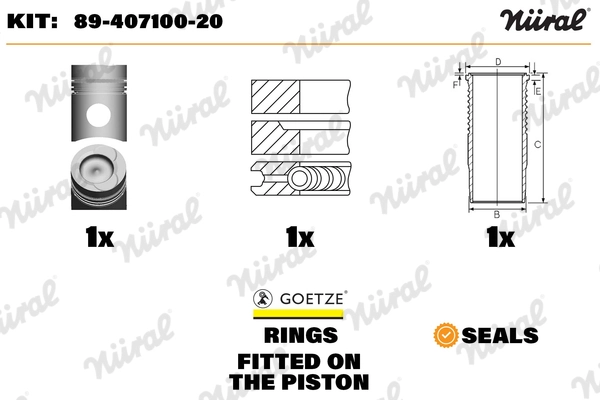 Repair Kit, piston/cylinder liner
