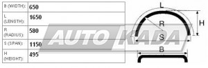 Mudguard - plastic 650x1650 R580 PARLOK