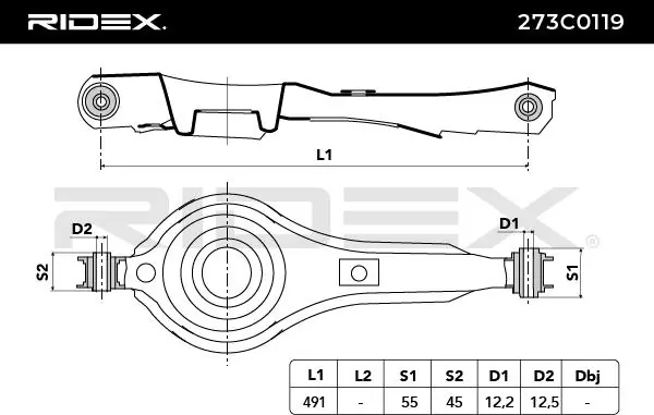 Control/Trailing Arm, wheel suspension