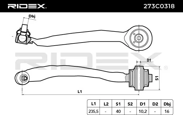 Control/Trailing Arm, wheel suspension