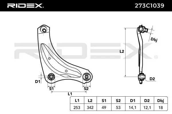 Control/Trailing Arm, wheel suspension