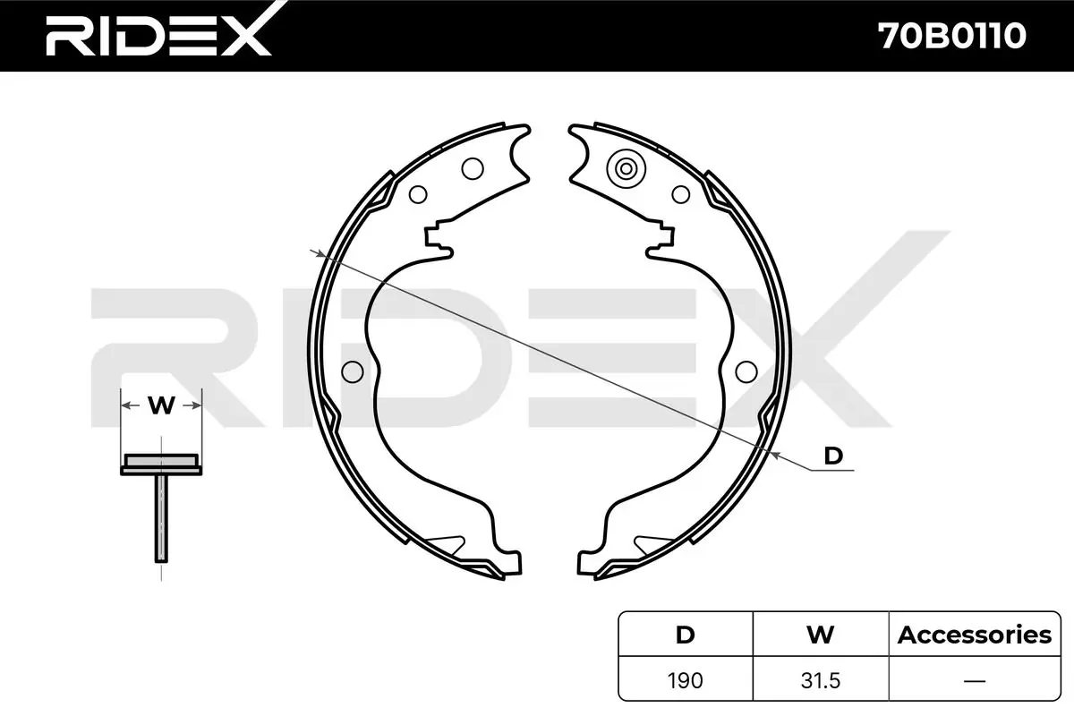 Brake Shoe Set, parking brake