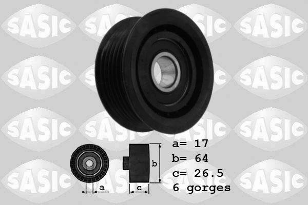 Deflection/Guide Pulley, V-ribbed belt