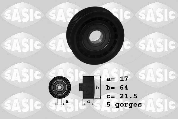 Deflection/Guide Pulley, V-ribbed belt