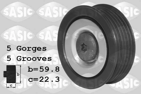 Deflection/Guide Pulley, V-ribbed belt