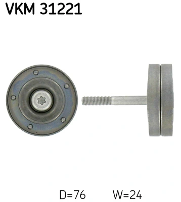 Deflection/Guide Pulley, V-ribbed belt