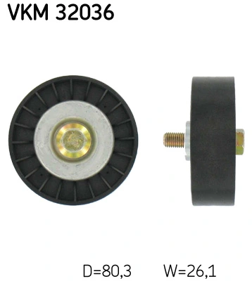 Deflection/Guide Pulley, V-ribbed belt