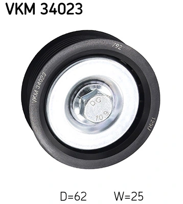 Deflection/Guide Pulley, V-ribbed belt
