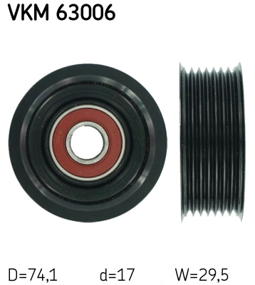 Deflection/Guide Pulley, V-ribbed belt