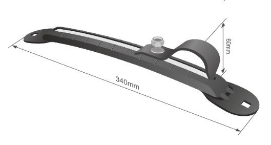 Mudguard bracket D32-42mm, metal black