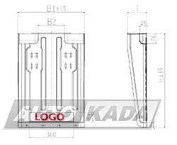 Mudguard - plastic 450X640xT130mm SCHMITZ B2=180mm