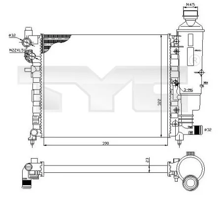 Radiator, engine cooling
