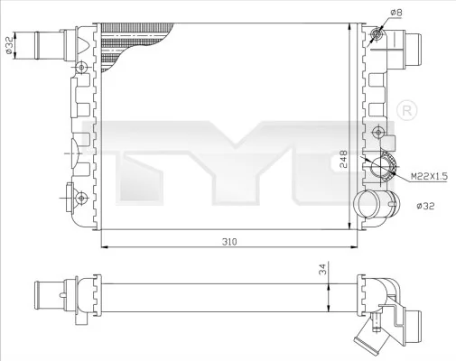 Radiator, engine cooling