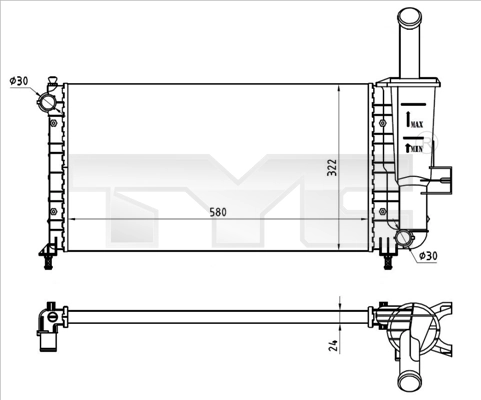Radiator, engine cooling