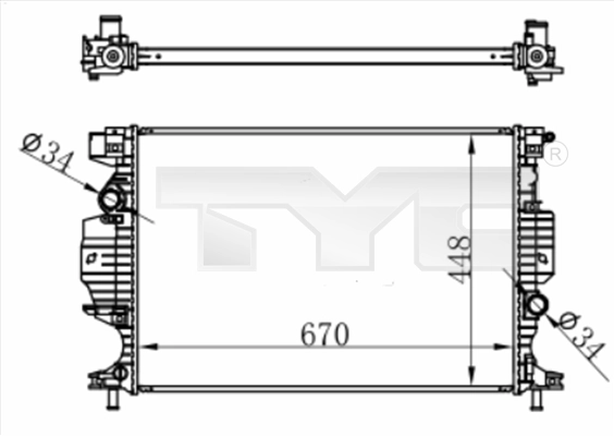 Radiator, engine cooling