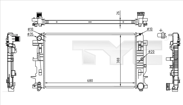 Radiator, engine cooling