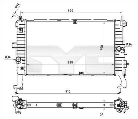 Radiator, engine cooling