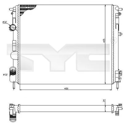 Radiator, engine cooling