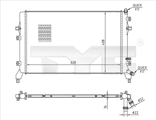 Radiator, engine cooling